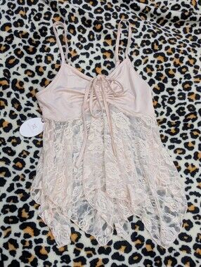 Avidlove Lace Babydoll Cami - Beige/Champagne